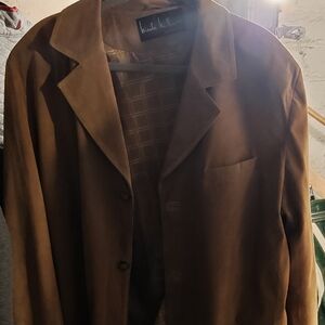 Nicole Miller Brown Lightweight Jacket Suede